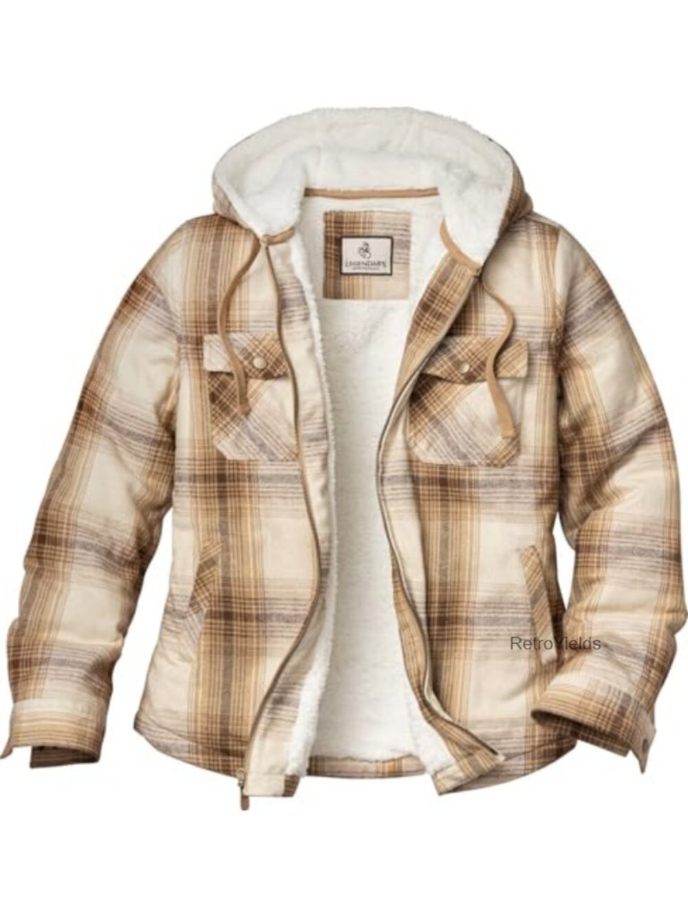 Hooded Berber Lined Shacket Quilted Shirt Jacket Faux Fur Lined